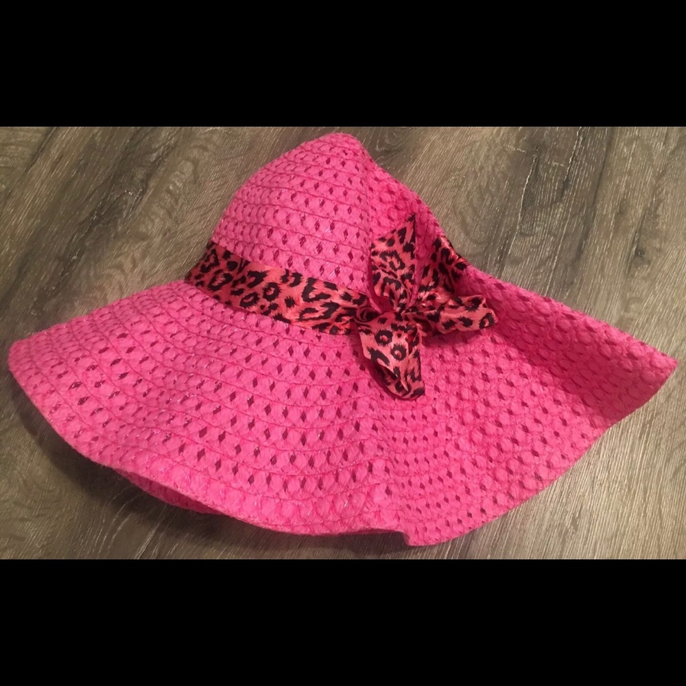 Floppy foldable pink summer hat